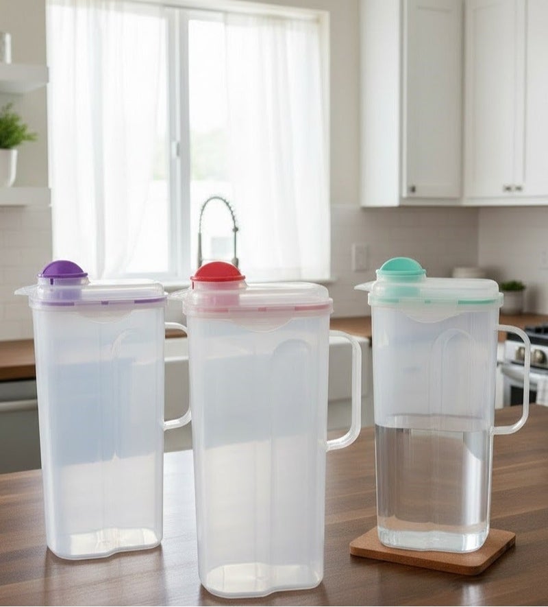 favilla Clear plastic jug with clip-on lid - 1.5 liter capacity - multi-colored - code 668 - Image 2